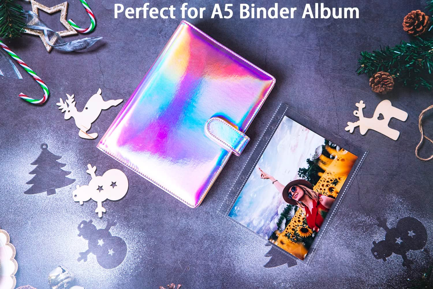 30 Pack 60 Pockets 5X7' Ultra-Clear Photocard Sleeves for 6 Ring A5 Binder, Double-Sided 1 Pocket Photo Pages, Top Loading Sheet Protector for Photos, Postcards, Seed Packets image number 1