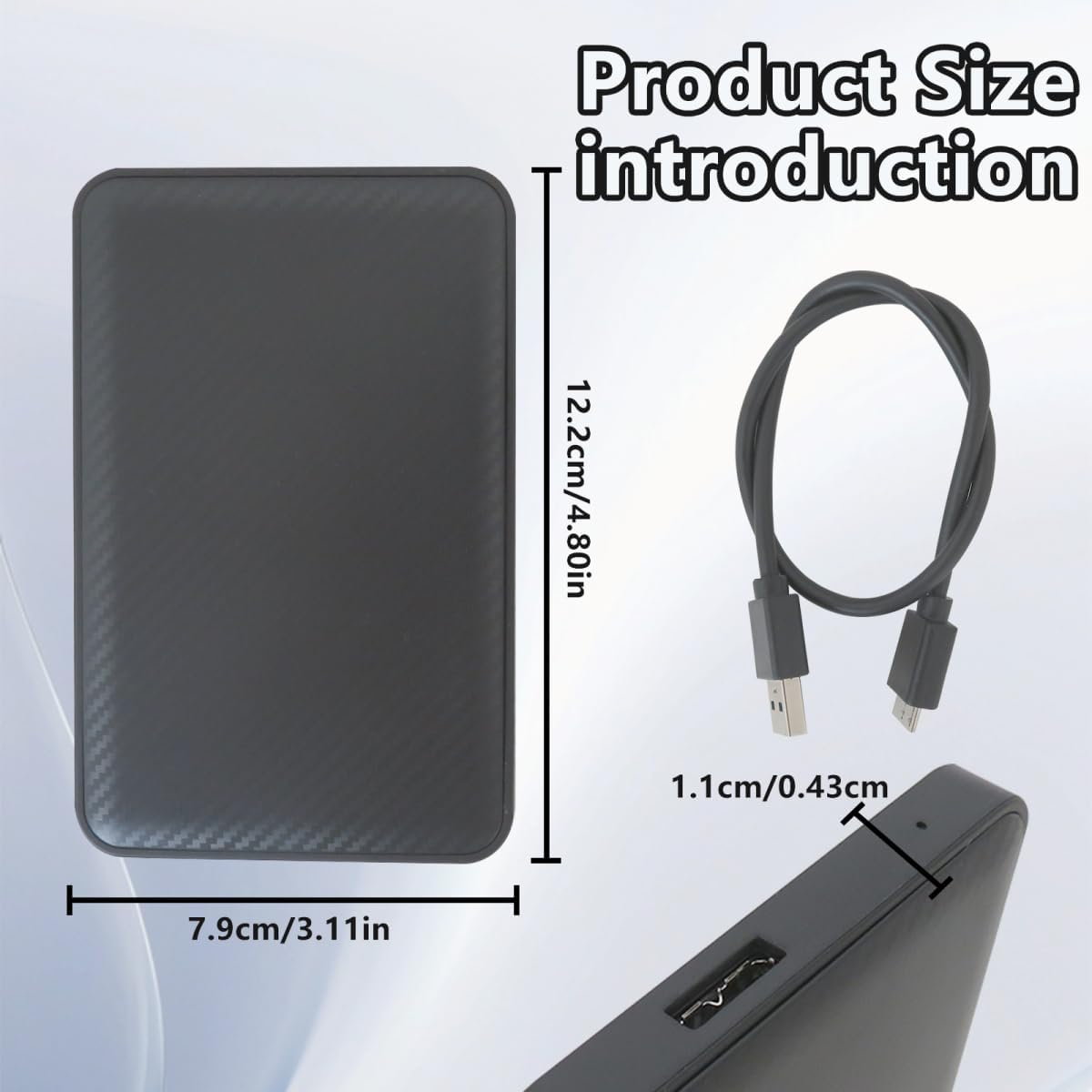 New Upgraded 500G External Hard Drives-Usb 3.0 Portable HDD Ultra Slim -5Gbps High Speed Hard Drive Compatible for Ps4/Xbox One/Windows/Linux/Mac/Android image number 1