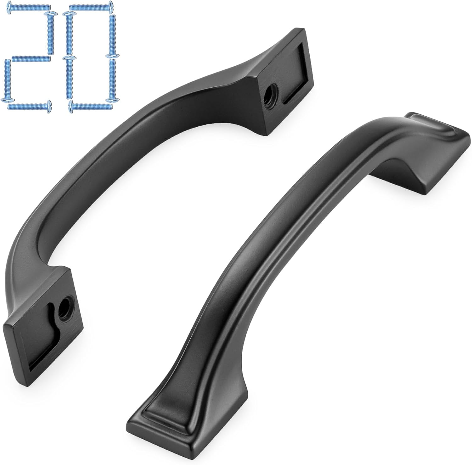 KOOFIZO Square Foot Craftsman Cabinet Bow Pull - Oil Rubbed Bronze Furniture Handle, 5 Inch/128Mm Screw Spacing, 10-Pack for Kitchen Cupboard Door, Bedroom Dresser Drawer, Bathroom Wardrobe Hardware