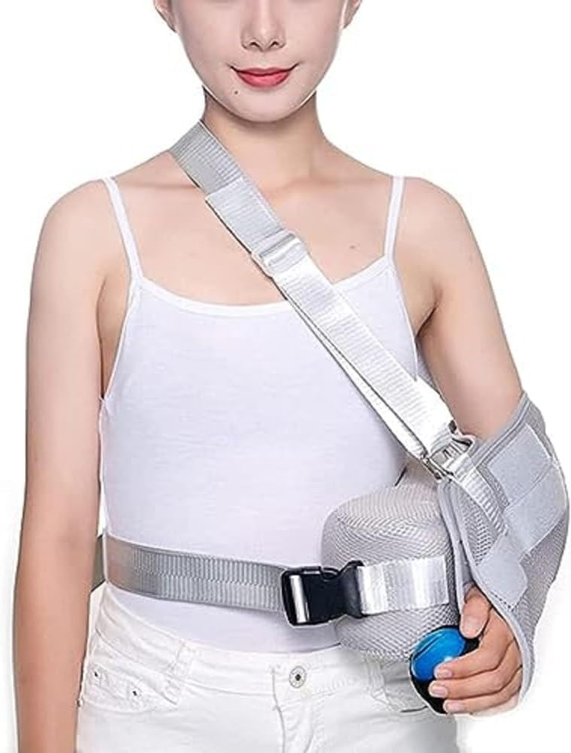 Arm Sling, Adjustable Shoulder Immobilizer for Injury Support, Rotator Cuff Sling Immobilizer Brace with Abduction Pillow Post-Op Shoulder Arm Brace, Universal (Gray) image number 2