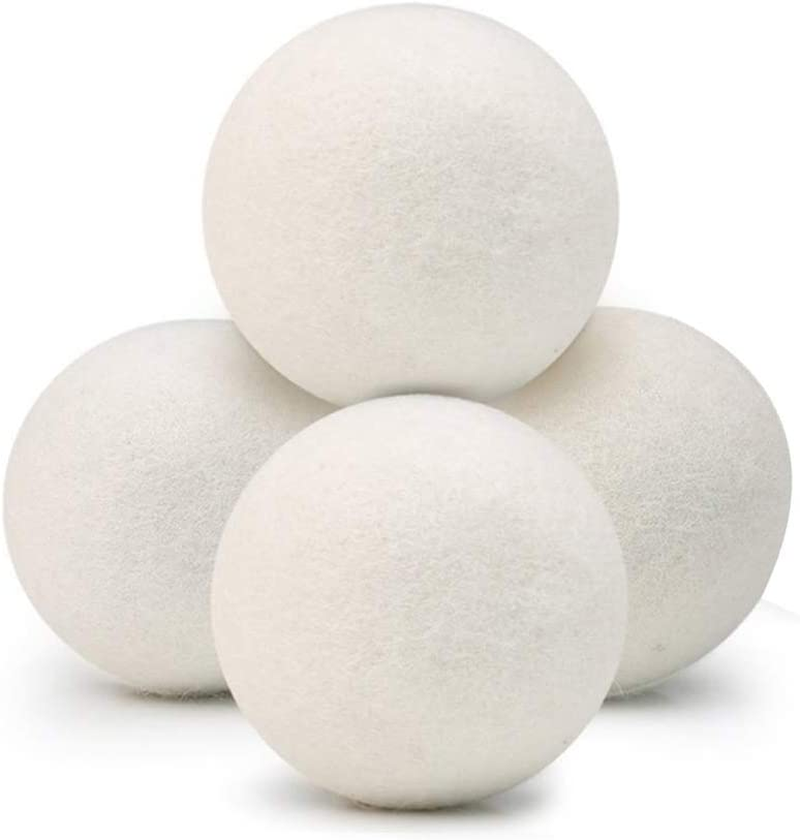 Wool Dryer Ball XL, Organic Eco Premium 100% Natural Fabric Laundry Softener, Shortens Drying Time, Reusable, Reduce Wrinkles and Static Cling, Handmade with 100% New Zealand Wool (Wool Dryer Balls Pack of 4)