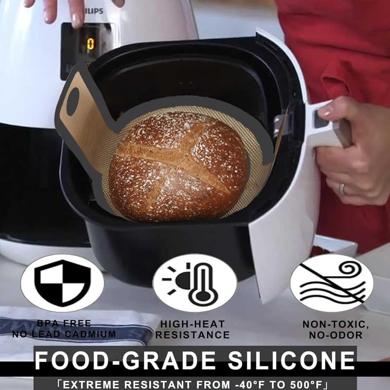 Custelen 2 PCS Silicone Bread Sling for Dutch Oven - Non-Stick, Easy Clean Reusable Bread Baking Mat with Long Handles for Easy Sourdough Transfer, BM02 image number 1