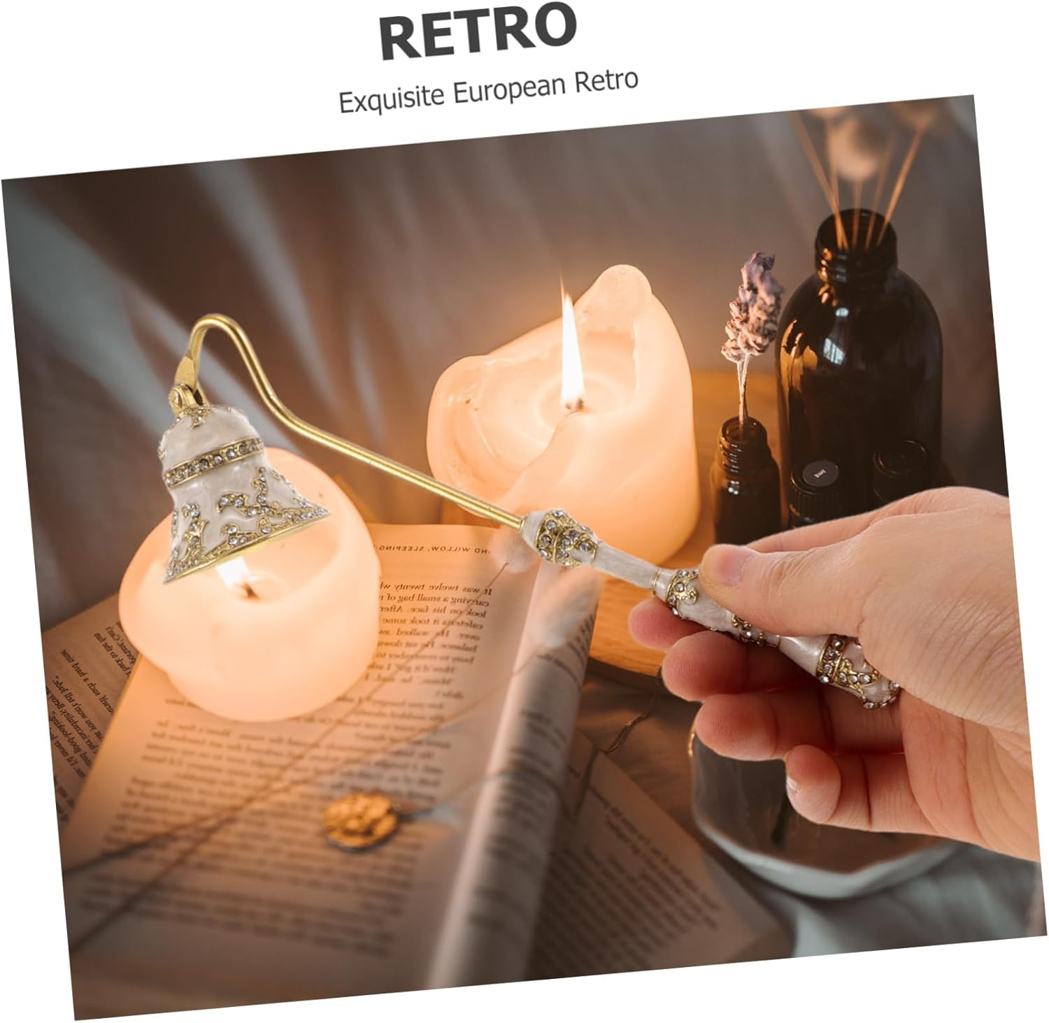 LALADEFIEE Retro Candle Extinguisher Snuffer Wick Fire Extinguisher Tool Handheld for Candles Hotel Restaurant Home