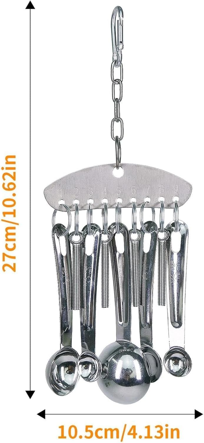 Yeanifeana Durable Stainless Steel Bird Chew Toy with Ring Bell - Parrot Chew Toy for Beak Conditioning and Entertainment, Safe and Fun Spoon Design for Small to Medium Birds (A) image number 6