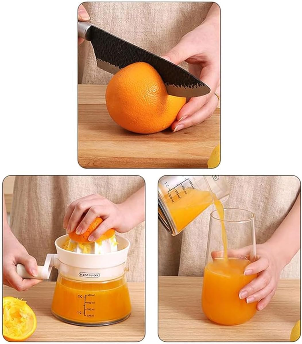 AIMALL Multi-Functional Manual Juicer for Orange and Lemon, Small Household Citrus Juicer with Pulp Separator, Durable Hand Press Fruit Juicer - Yellow image number 2