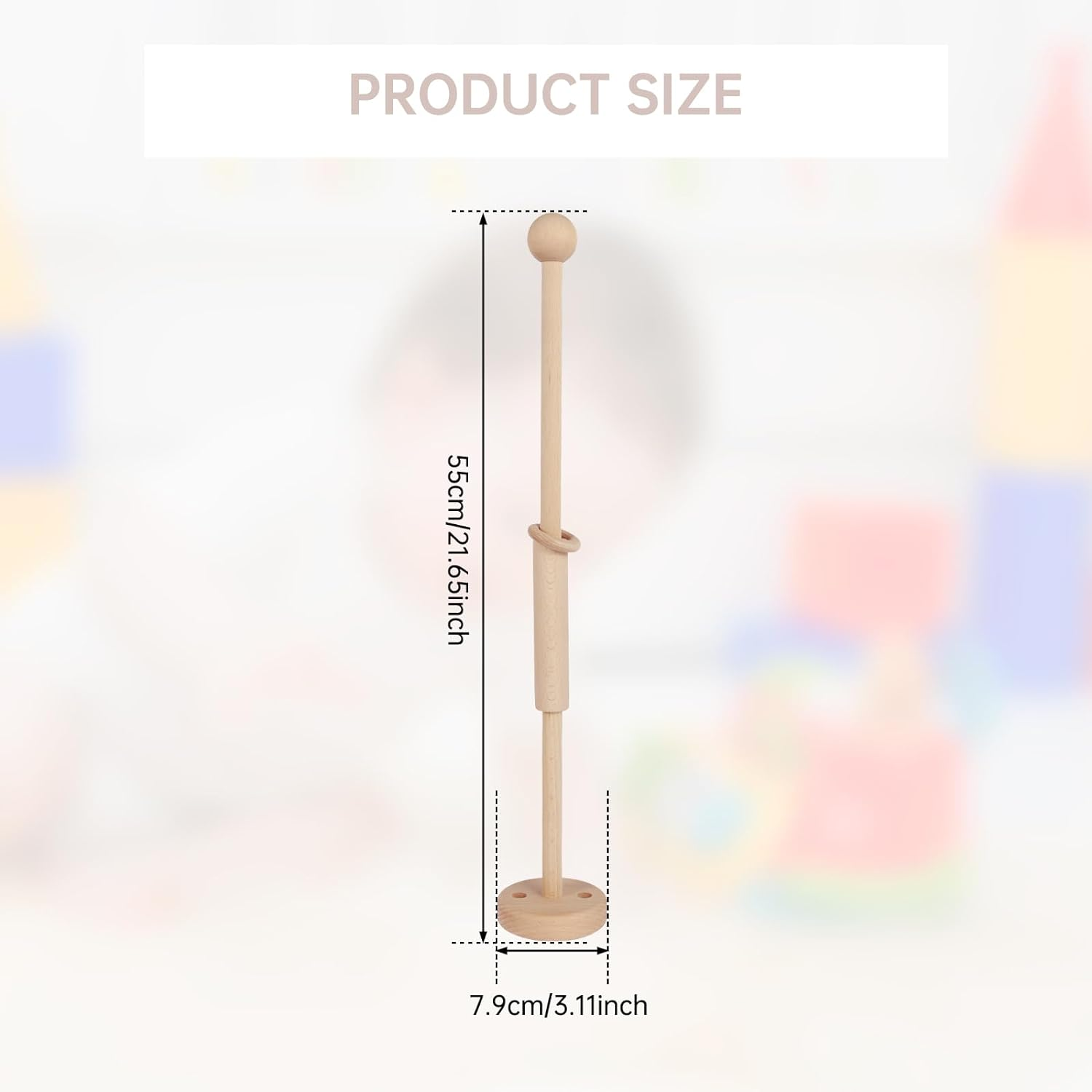 Baby Crib Mobile Arm Wooden Baby Mobile Hanger with Anti-Slip Design Beech Wood Curved Crib Mobile Holder Hanging Baby Crib Attachment Nursery Mobile Hanger for Crib Nursery D&eacute;cor (Wall Round) image number 3
