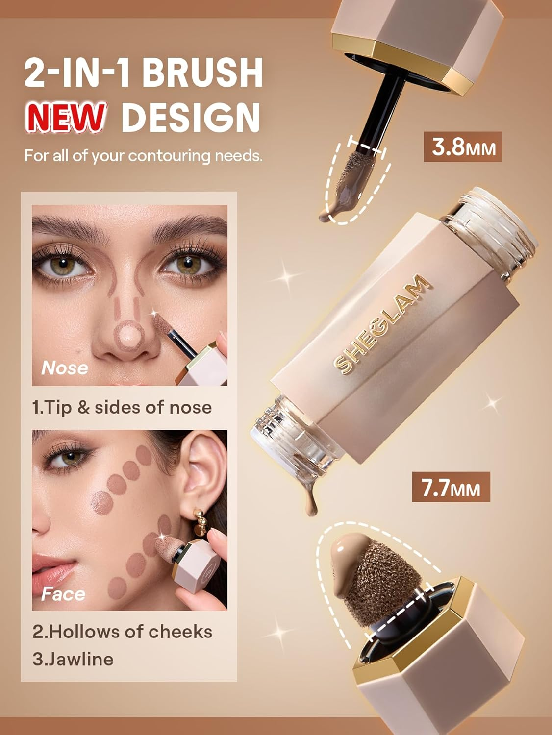 SHEGLAM Precision Sculpt Liquid Contour Duo-Soft Tan image number 2