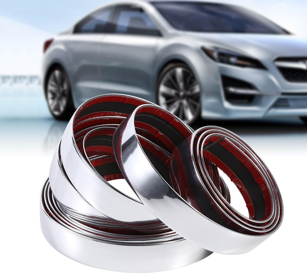 Universal Silver Car Bumper Protector Strip Trim Decoration Tape for Interior and Exterior Use image number 2