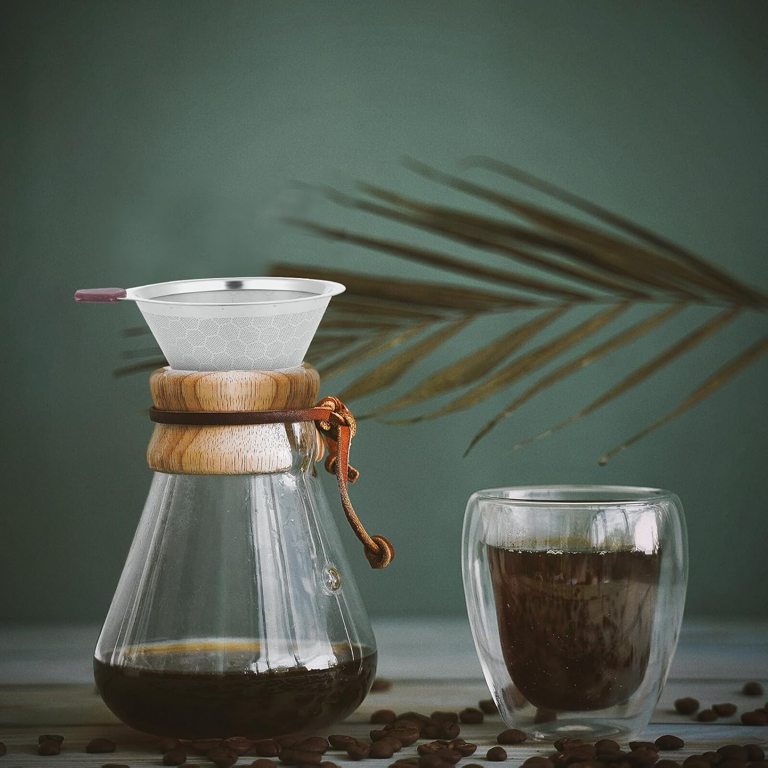 Ipetboom Stainless Steel Coffee Filter Tea Dripper Steel Mesh Cups Home Cafe Shop Use Random Style image number 2