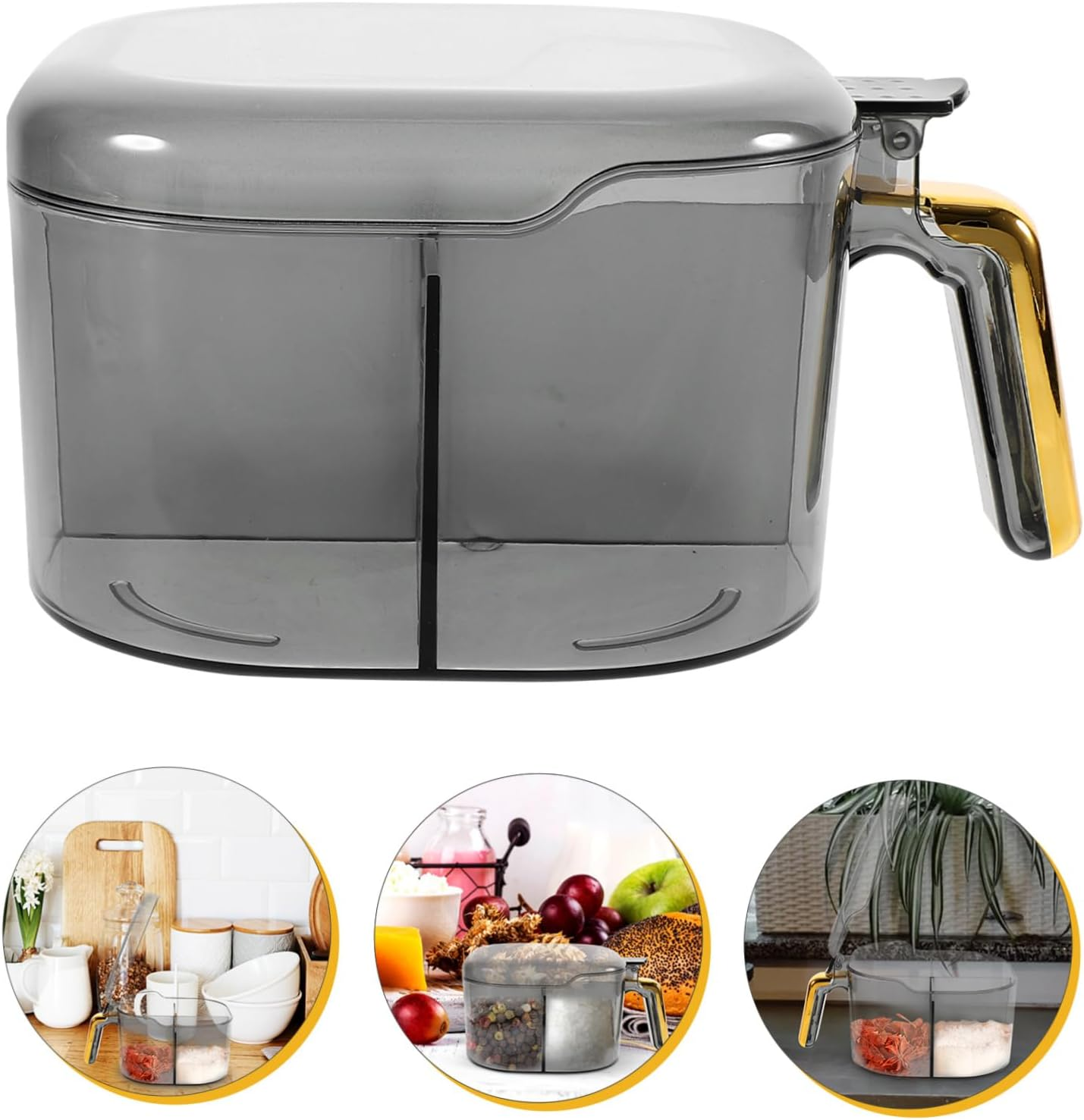 GOOHOCHY Home Supply Seasoning Container Delicate Spice Jar Desktop Spice Jar Storage Box for Salt Pepper Sugar image number 1