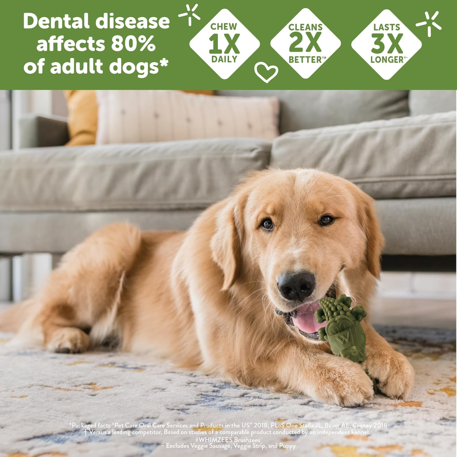 WHIMZEES Alligator Dental Dog Treats, Daily Bag, Small (7-12 Kg Dogs), Natural Daily Dental Chews (Pack of 12) image number 3