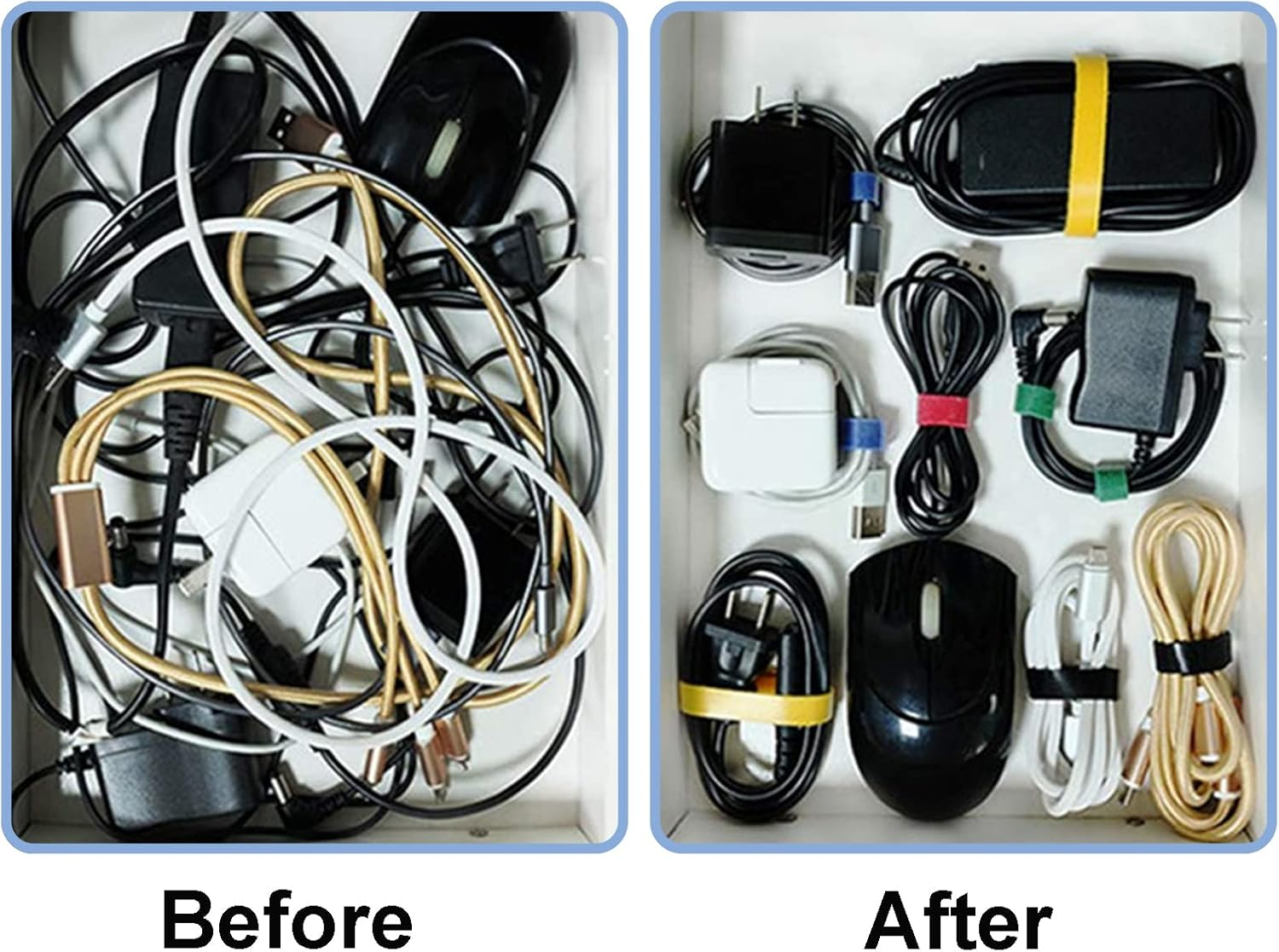 Acbbmns 10M/32.8Ft Nylon Cable Ties, 5 Colors 12.5Mm Width, Self Adhesive Cable Wire Straps, Fastening Wire Organizer Cable Management for Managing Wires & Organizing Cords image number 1