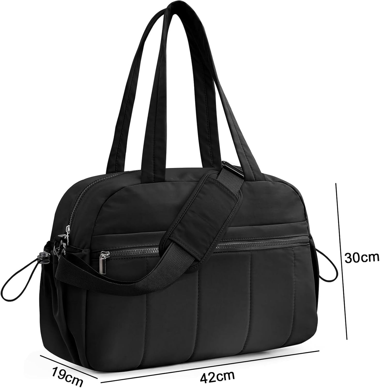 Gym Bag for Women,Puffer Gym Duffel Bag,Lightweight Carry on Weekender Duffel,With Laptop Compartment,Water Resistant image number 3