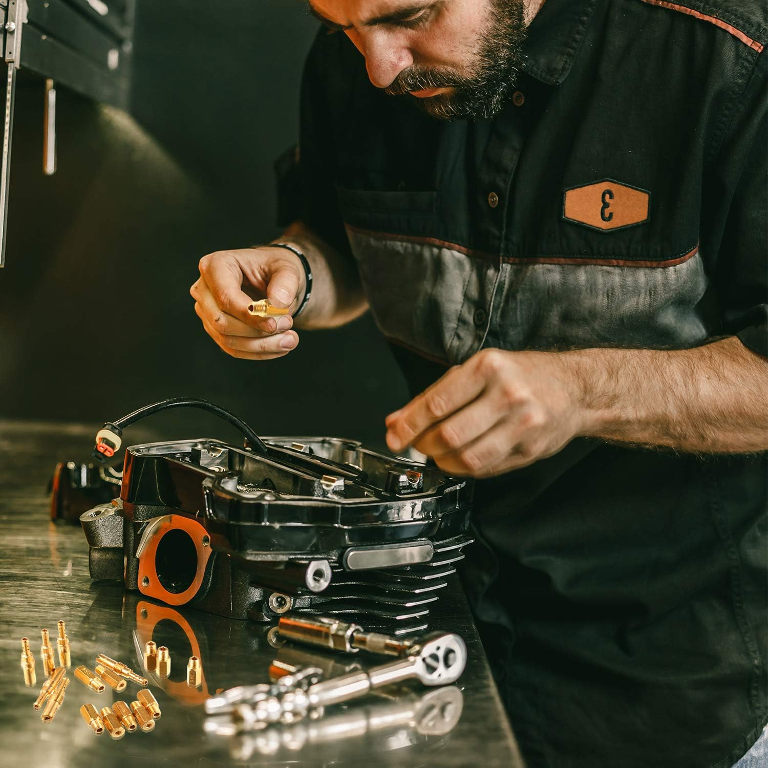 10 Pieces Carburetor Main Jet with 10 Pieces Pilot Slow Jet Kit for Keihin OKO KOSO PE and for PWK Carb