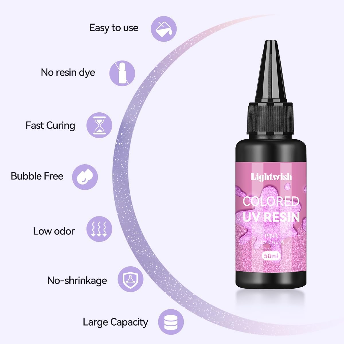 Colored UV Resin,Diamond Glitter Effect 8 Colors UV Resin Kit,Odorless,Quick Ultraviolet Curing UV Resin for Small Craft,Jewelry Making,Diy Making, (50G Each) image number 2