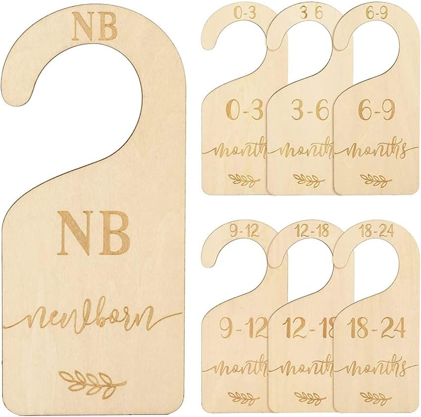 7Pcs Baby Wardrobe Size Dividers Baby Nursery Dividers,Wooden Newborn Wardrobe Divider,Baby Closet Divider Wooden Hanger Divider,Wooden Wardrobe Divider Clothes Divider,Baby Wardrobe Size Dividers image number 4
