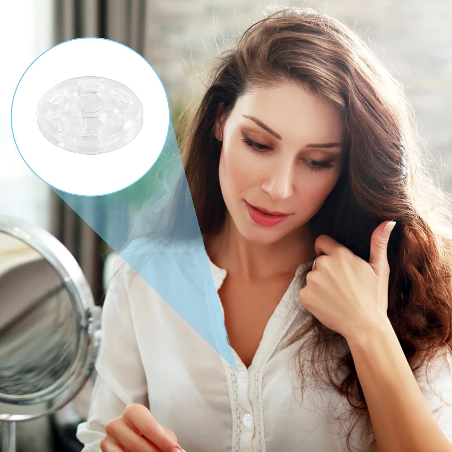 150 Sets Plastic Sew-On Snap Buttons Invisible Snap Fasteners Buttons round Clear Press Button for Sewing Clothing DIY Craft, 7 Mm 10 Mm 15 Mm image number 4