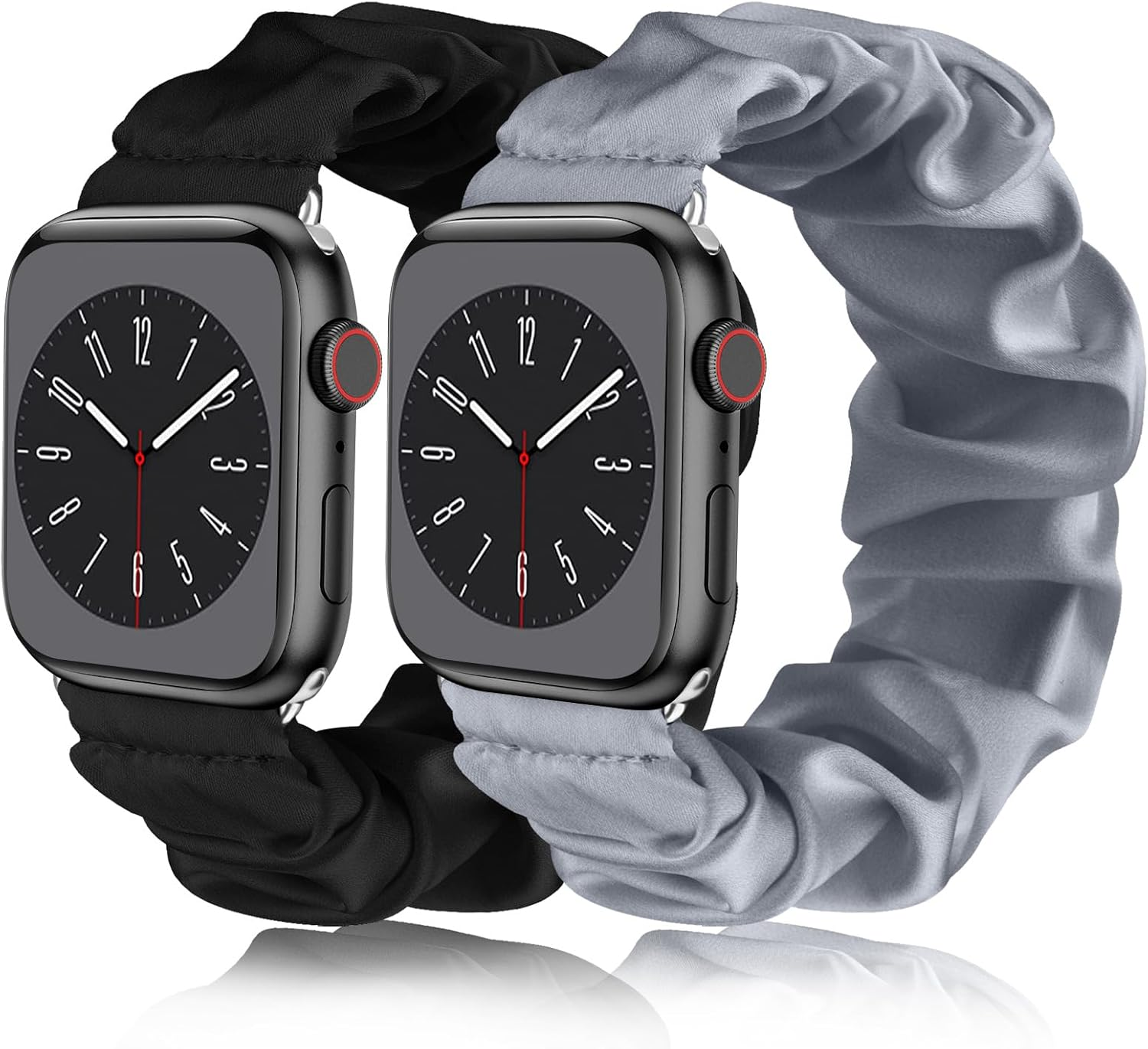 Adjustable Elastic Scrunchie for Apple Watch Band 38Mm 40Mm 41Mm 42Mm 44Mm 45Mm, Soft Stretchy Cloth Pattern Printed Fabric Women Girls Wristbands for Iwatch Series 10/9/8/7/SE/6/5/4/3/2/1