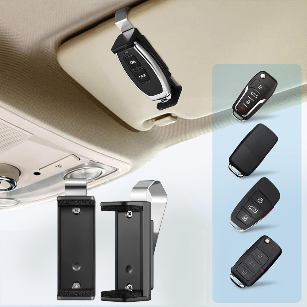 2Pcs Garage Door Opener Clip Universal Car Garage Remote Visor, Universal Car Garage Remote Control Holder, Compatible with Liftmaster, Sears and Chamberlain for Different Size Remotes 1.7-2.8 Inch image number 5