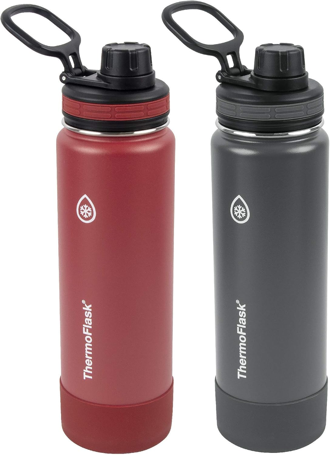 Thermoflask Stainless Steel Kids 14Oz Straw Bottle 2Pk Harborgrey,Denim