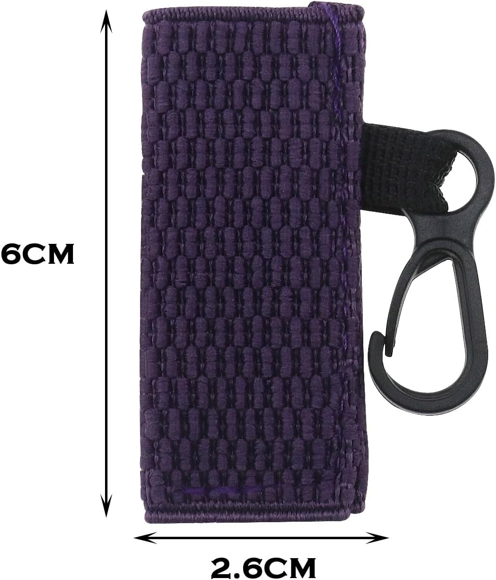 SING F LTD 3Pcs Lip Balm Holder Lipstick Sleeve Chapstick Sleeve Holder Tight-Knit Elastic Lipstick Sleeve with Keychain(Purple/Pink/Green) image number 3