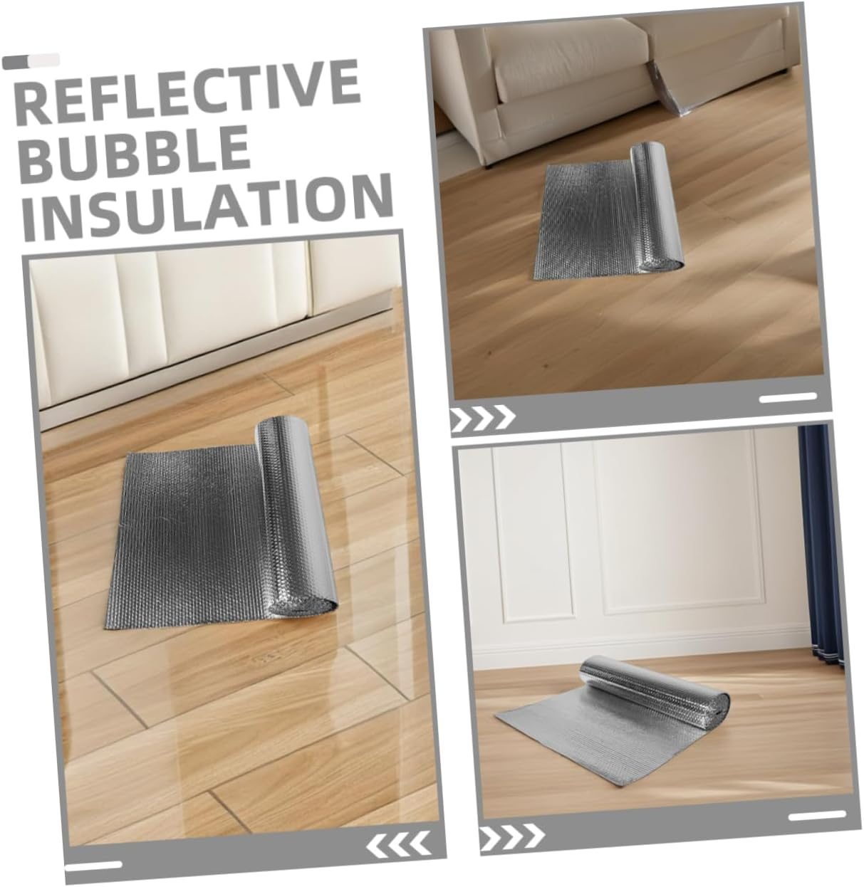 COHEALI Reflective Bubble Insulation Roll Thermal Barrier for Windows and Roofs 3M X 60Cm Aluminum Foil Heat Reflective Film Self-Adhesive Insulation Solution image number 6