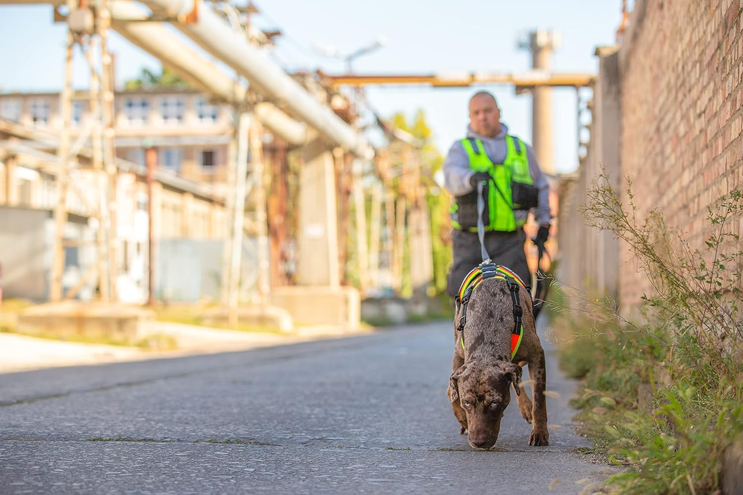 Julius-K9 Mantrailing Harness, Size: M, Uv Orange with Neon Edge, 0.3 Kg image number 3