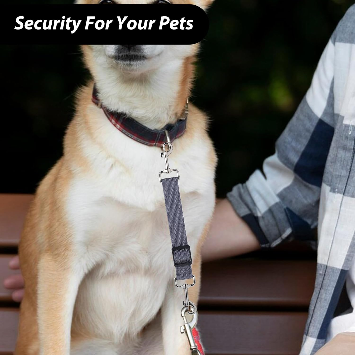 Qianyu 2 Pack Dog Safety Collar Clips Adjustable Collar Backup Clasp Leash Connector Reflective Ylon Double Ended Clasp Leash Clips for Pet Dog Puppies Harness Collar Companion Safety Clip image number 5