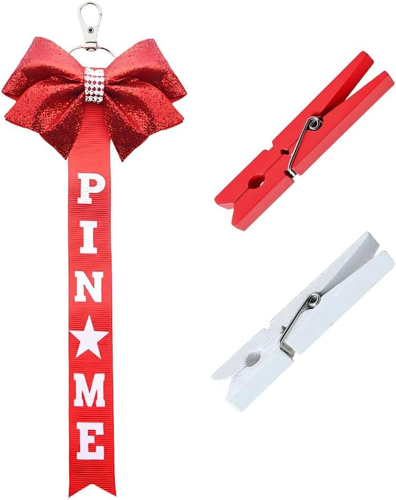 Pin Me Ribbon for Cheer Bag Backpack Cheer Stuff for Girls Daughter Birthday Graduation Gifts for Niece Cheerleader Keychains
