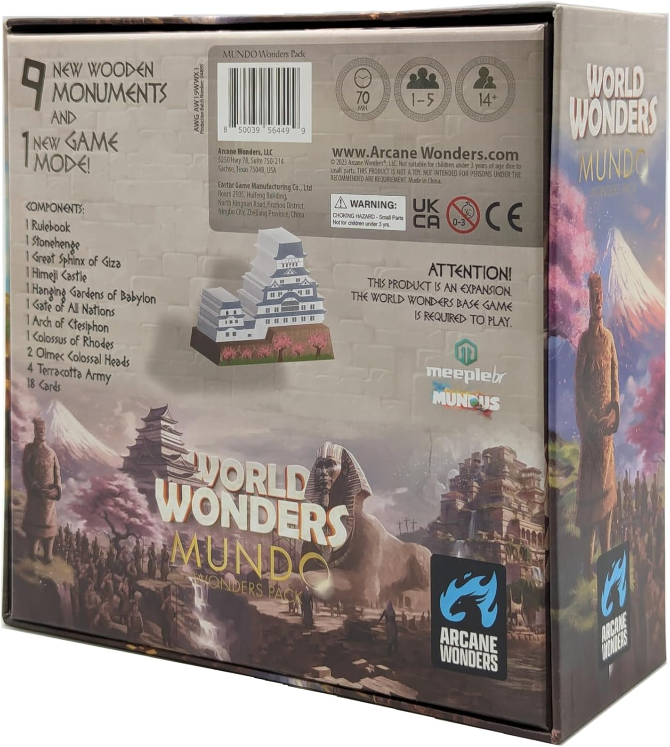 World Wonders Mundo Expansion, Strategy Board Game, for 1 to 5 Players and Ages 14+, Arcane Wonders image number 3