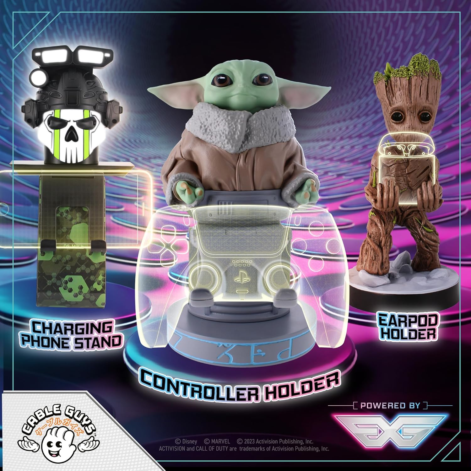 Cable Guys - Star Wars Grogu Seeing Stone Pose Gaming Accessories Holder & Phone Holder for Most Controller (Xbox, Play Station, Nintendo Switch) & Phone image number 6