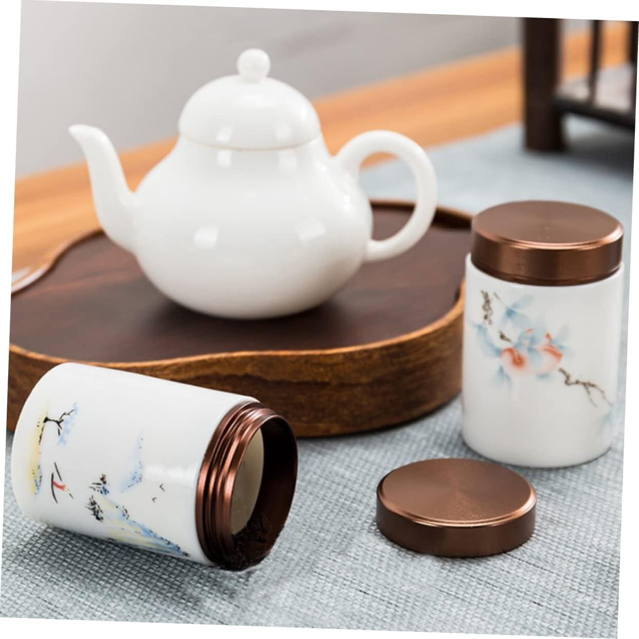 LABRIMP Ceramic Tea Leaf Storage Jar Portable Sealed Canister for Loose Tea Beans and Cereal Multi-Purpose Easy to Clean Lightweight Design for Home and Travel image number 5