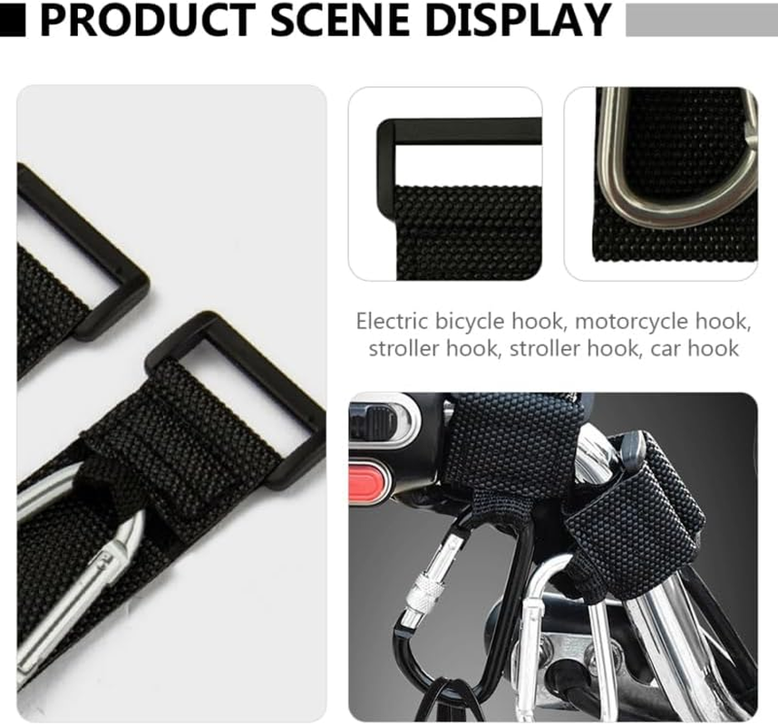 2Pcs Silver Stroller Hooks, Aluminum Alloy Carabiner Clips for Hanging Shopping Bags, Pram Organizer, Mummy Bag Holder, Car Stroller Accessories image number 3