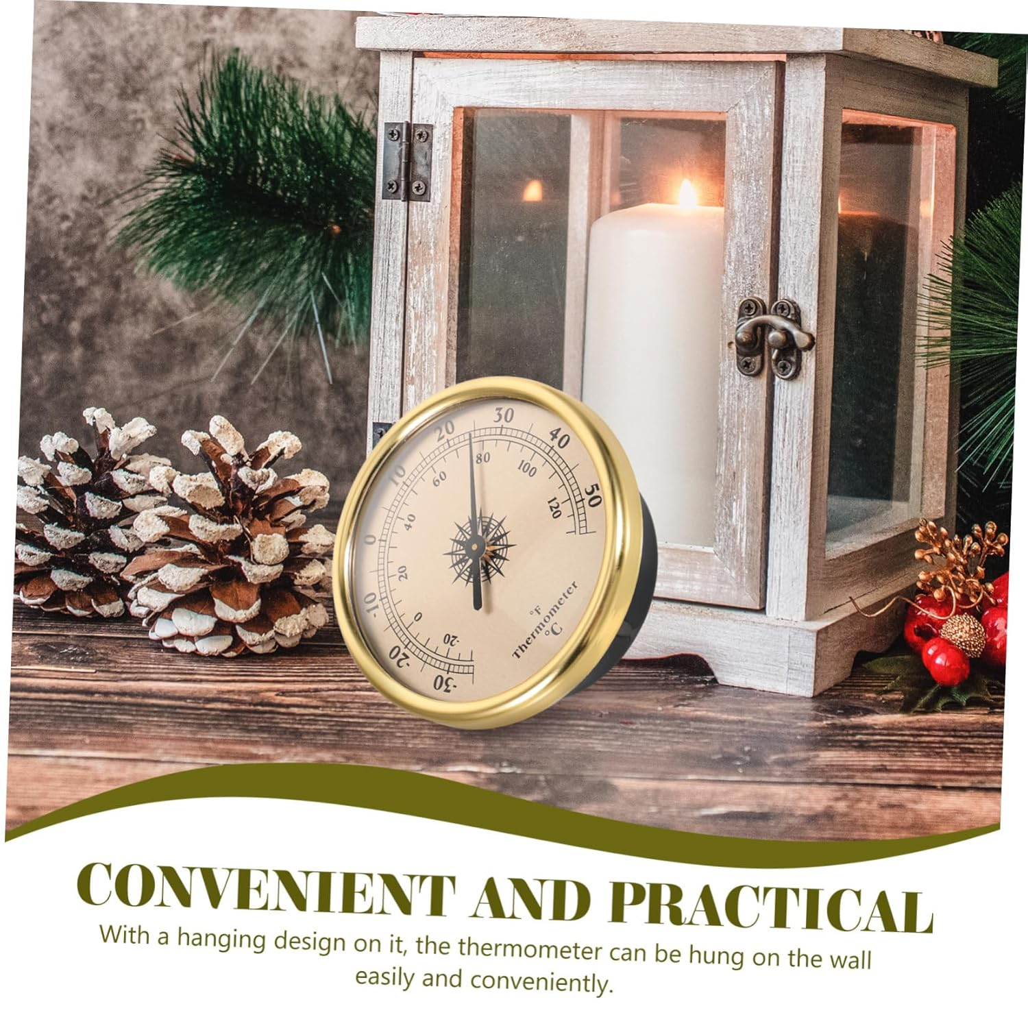 Metal Indoor Wall Thermometer round Temperature Gauge Accurate Temperature Monitor for Weather Station and Agricultural Use image number 4