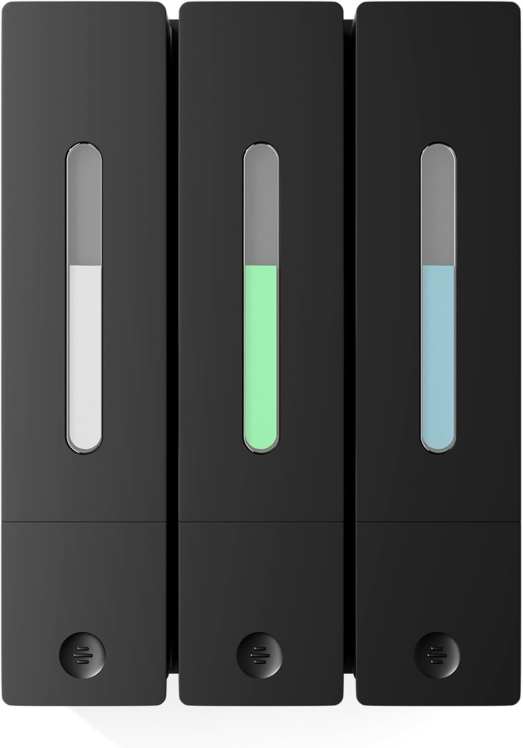 Shampoo and Conditioner Dispenser - Wall-Mounted 3-Chamber Shower Soap Dispenser, No-Drill, Bathroom Soap Dispenser, 1200ML Large Capacity, for Bathroom & Hotel, Black