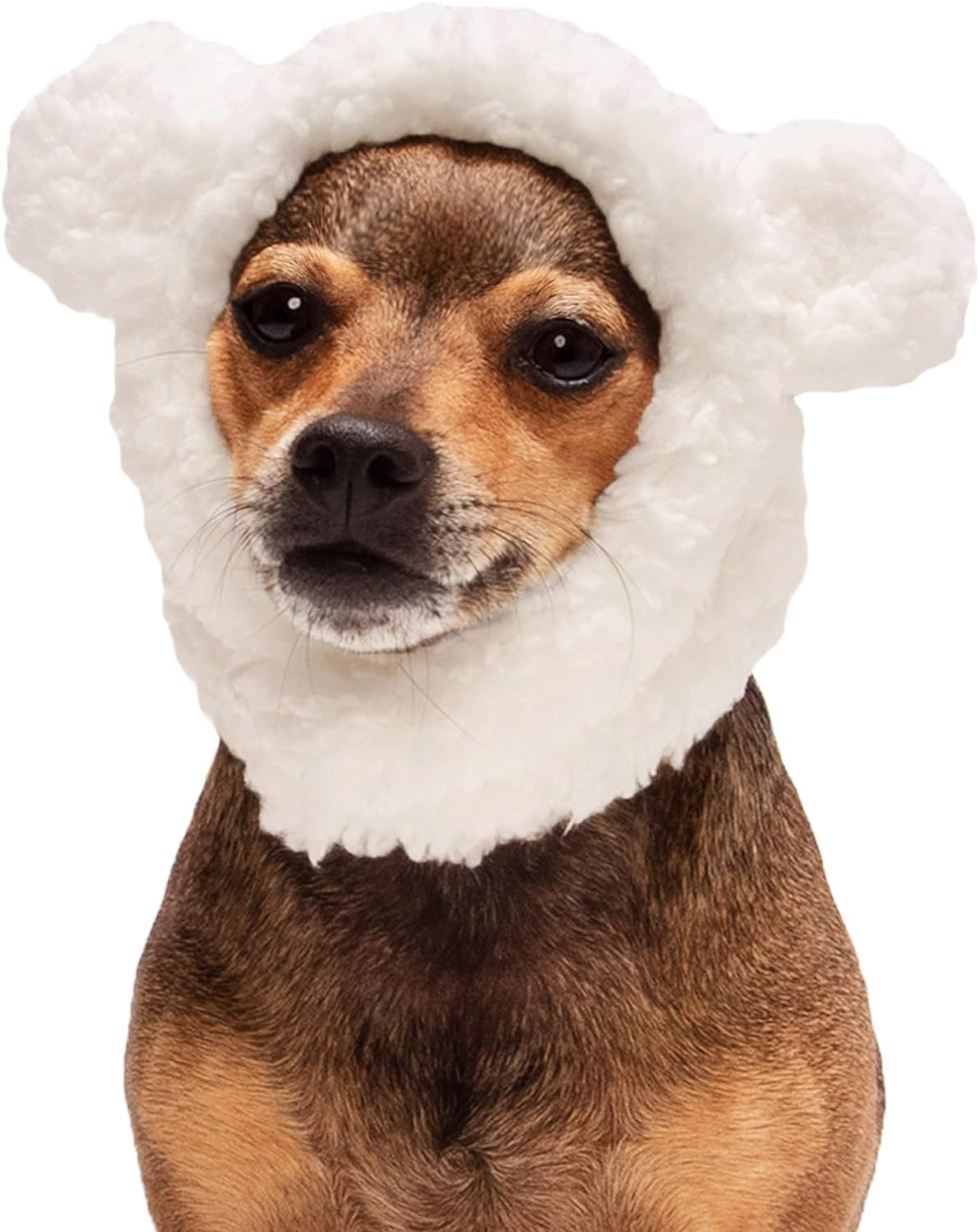 Furhaven XS to SM Dog Hat, Washable & Cozy - Sherpa Flex-Fit Polar Bear Dog Hat Costume - Cream, Extra Small to Small image number 1