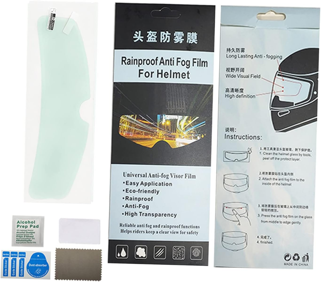 Motorcycle Helmet Waterproof Lens Film, Universal Rain and Fog Protection Film, Transparent Lens Sticker Helmet anti Fog Film Visor Shield image number 1