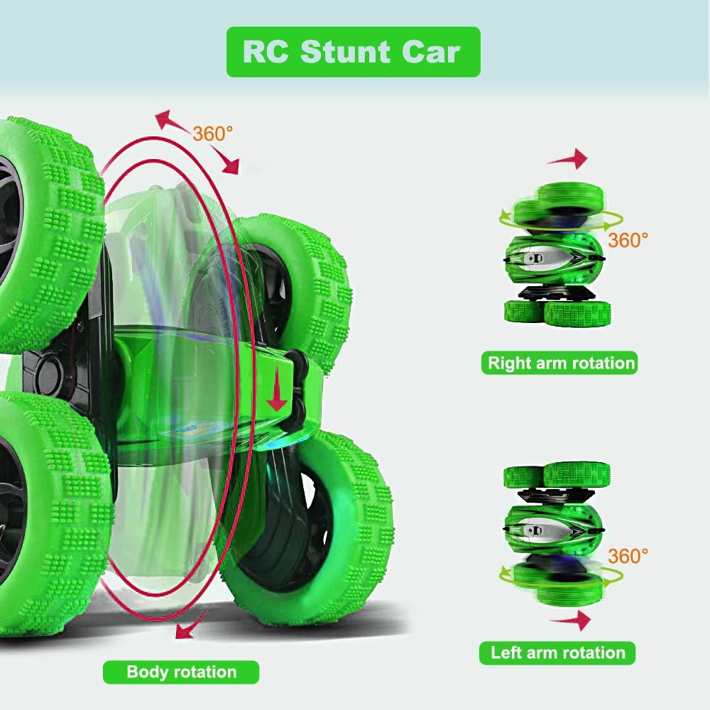 Boy-Toys-Remote-Control-Car-Rc-Cars: Transform Stunt Trucks with 4 Battery 2.4Ghz Controller and 4 WD, Double Rotating Vehicles 360&deg; Flips, Kids Birthday Gifts for Age 5 and up Year Old Boys & Girls image number 6