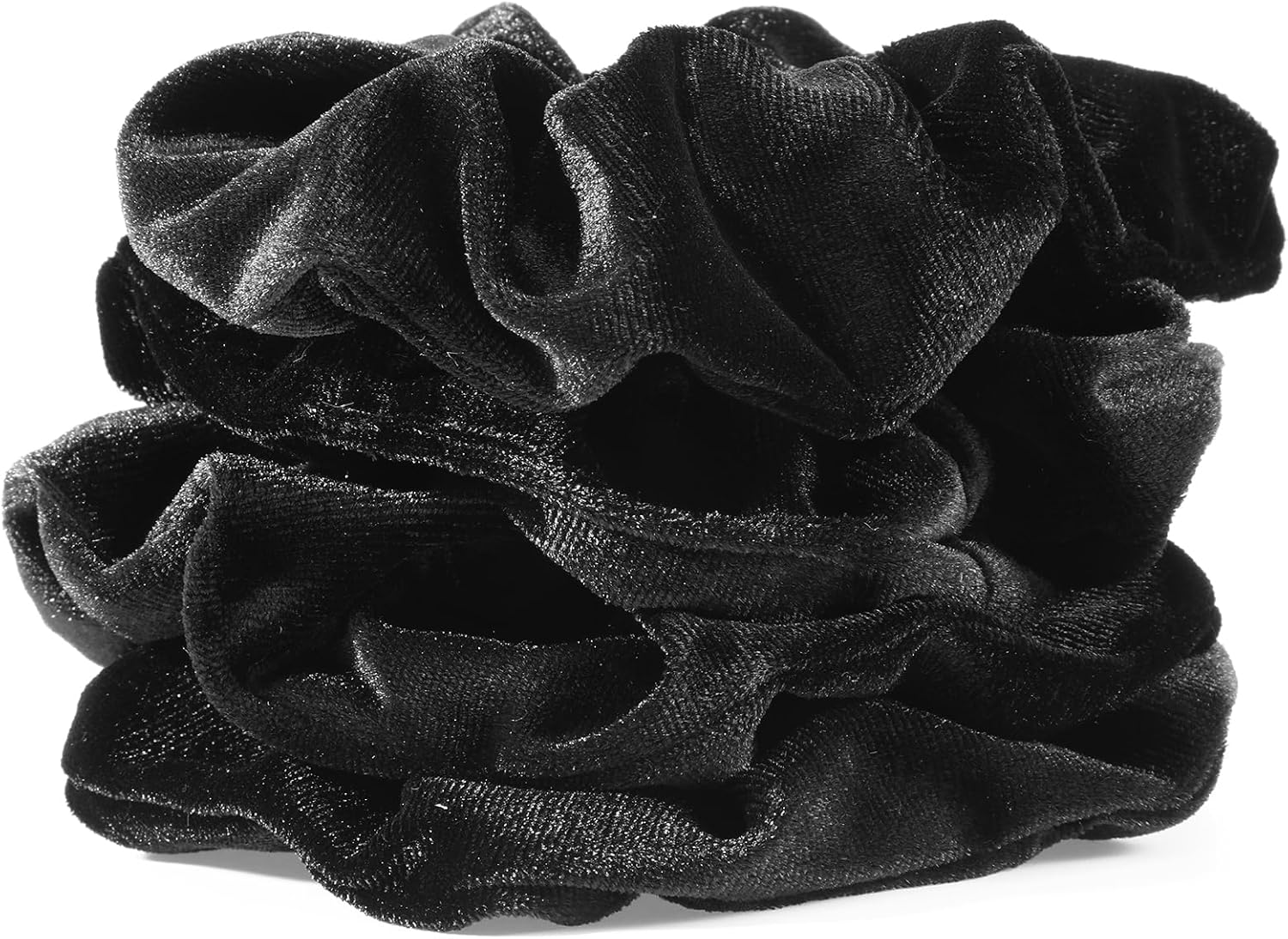 Pack of 4 Hair Bobbles for Women, Scrunchies, Velvet, Soft Elastic Hair Bands, Fashionable Ponytail Holder, Hair Accessories for Teenagers and Women, Carnival, Thick, Curly, Thin, Fine Hair