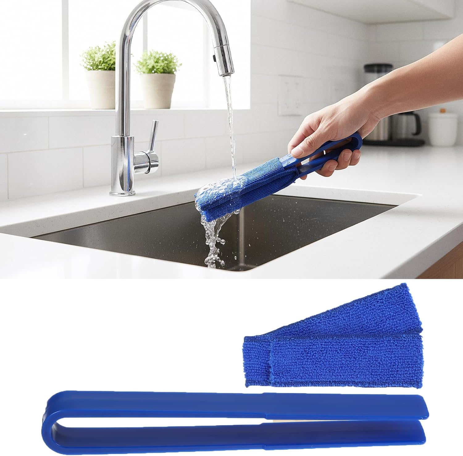 Elevatetech Blinds Cleaning Brush Set, 4 Pieces Blind Cleaner with 4 Microfibre Sleeves, Cleaning Brush for Louvre Blinds, Ventilation Slots of Air Conditioners, Fans, Car Ventilation Slots image number 4