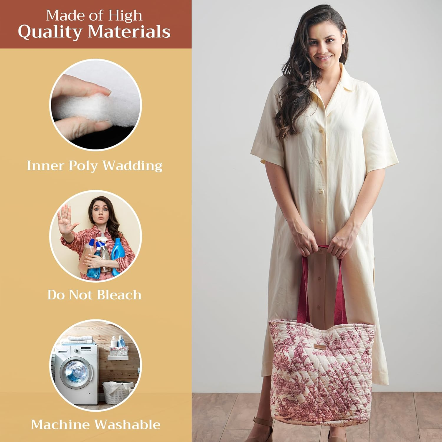 Maison D' Hermine 100% Cotton Shoulder Bag Casual Work Bag for Women Large Capacity Bags for Shopping Travel Beach Gym