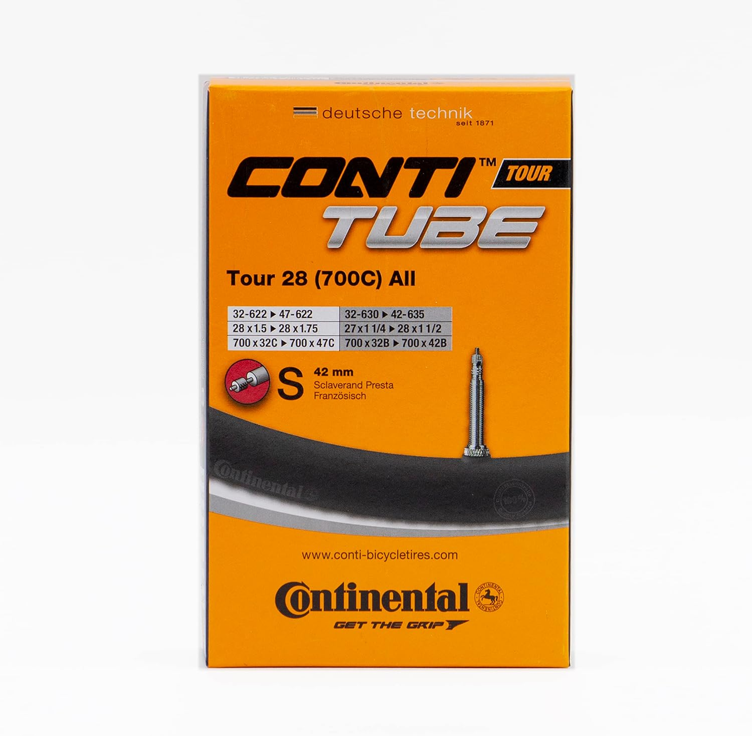 Continental Tour 28 All Bicycle Inner Tube, Black, 700Cc 32-622/47-622, 182031, S42 image number 4