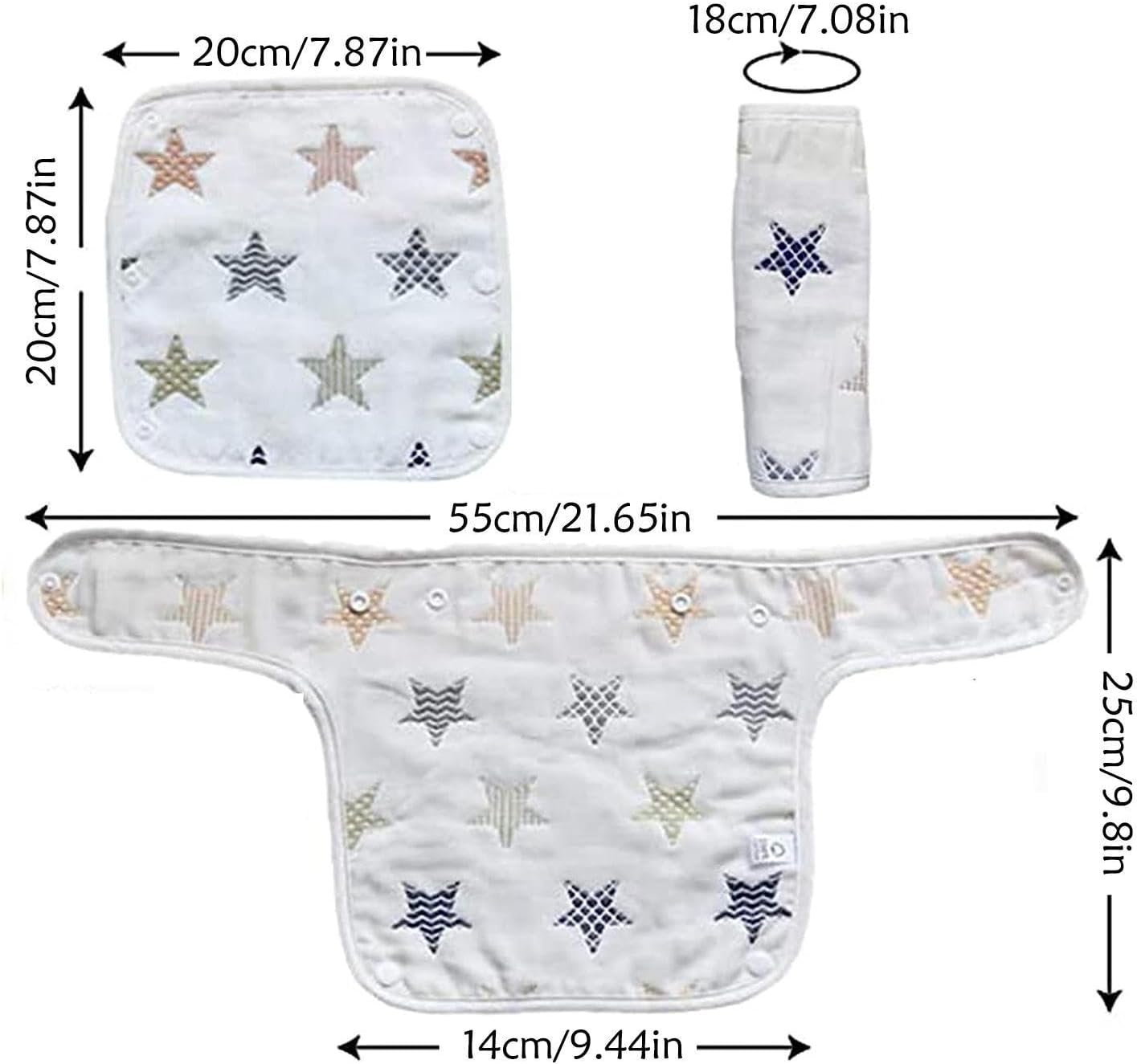 Baby Feeding Bib | Cotton Baby Bibs Cute Infants Feeding Bib - Pure Cotton Adjustable Soft Baby Drool Bibs for Eating and Drooling, Baby Eating Supplies Jmedic