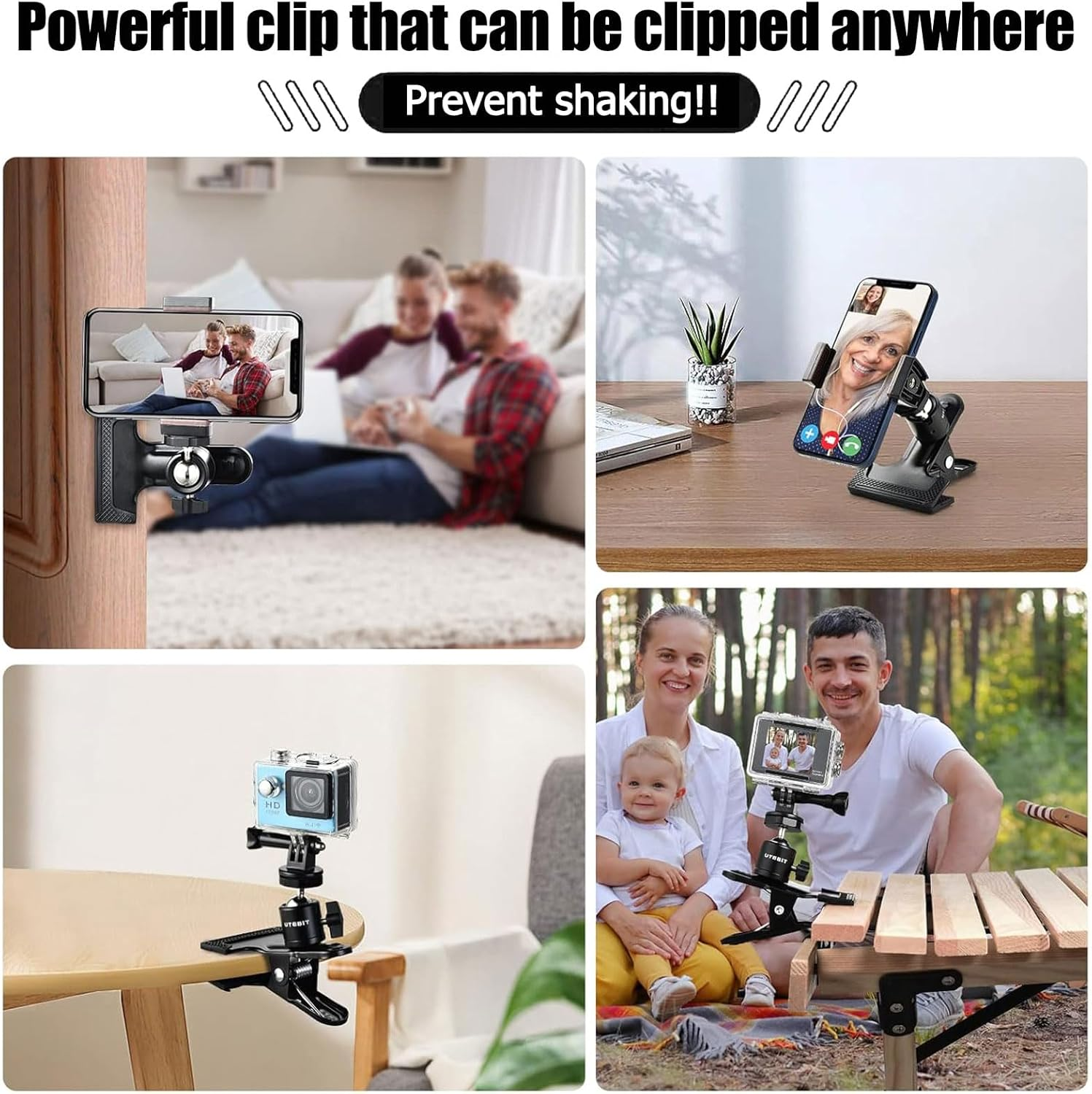 Hejo Clamp Holder, Quick Couplings Plates, Hejo Clamp Holder, Metal Tripod Clamp, 360 Degree Camera Flash Holder, Camera Flash Mount Set, Multifunctional Tripod Clamp, Clamp Tripod Flash Rail, 2 image number 3