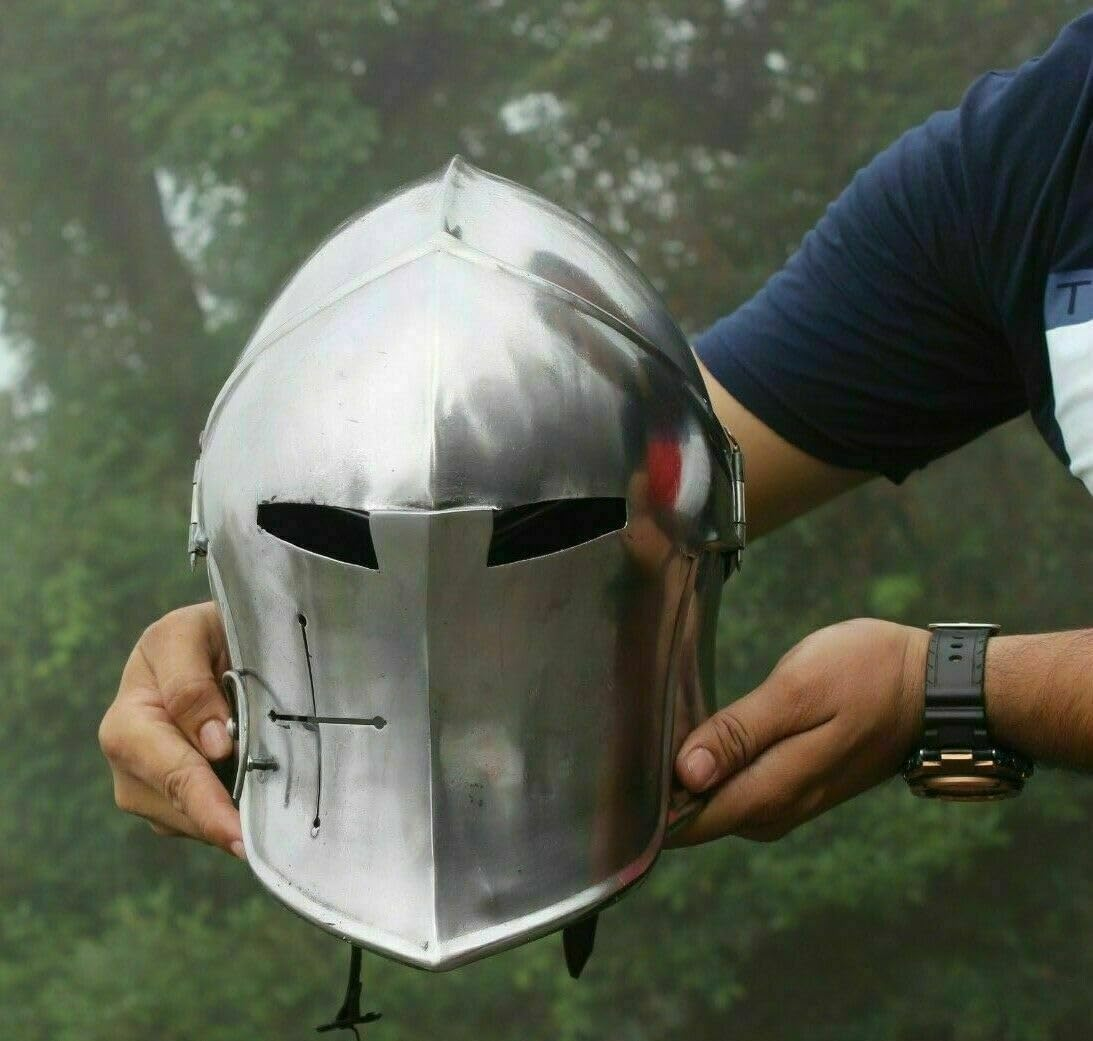 MIR Medival Barbuta Helmet Knights Templar Crusader Armour Helmet (Steel) image number 1