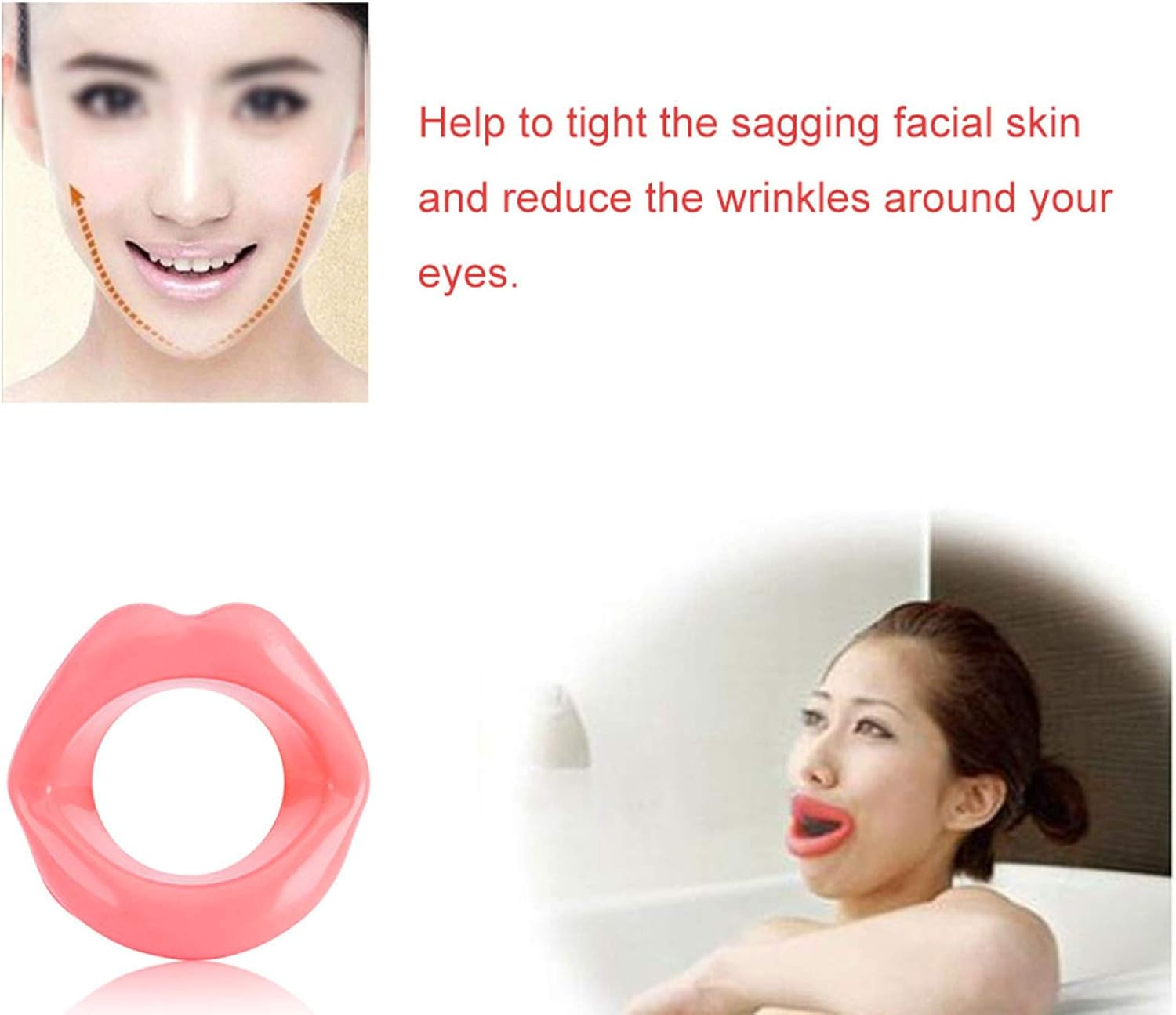 Majatou Lip Trainer, Silicone Face Lifting Lip Exerciser Mouth Muscle Tightener Tightening Antiwrinkle Tool