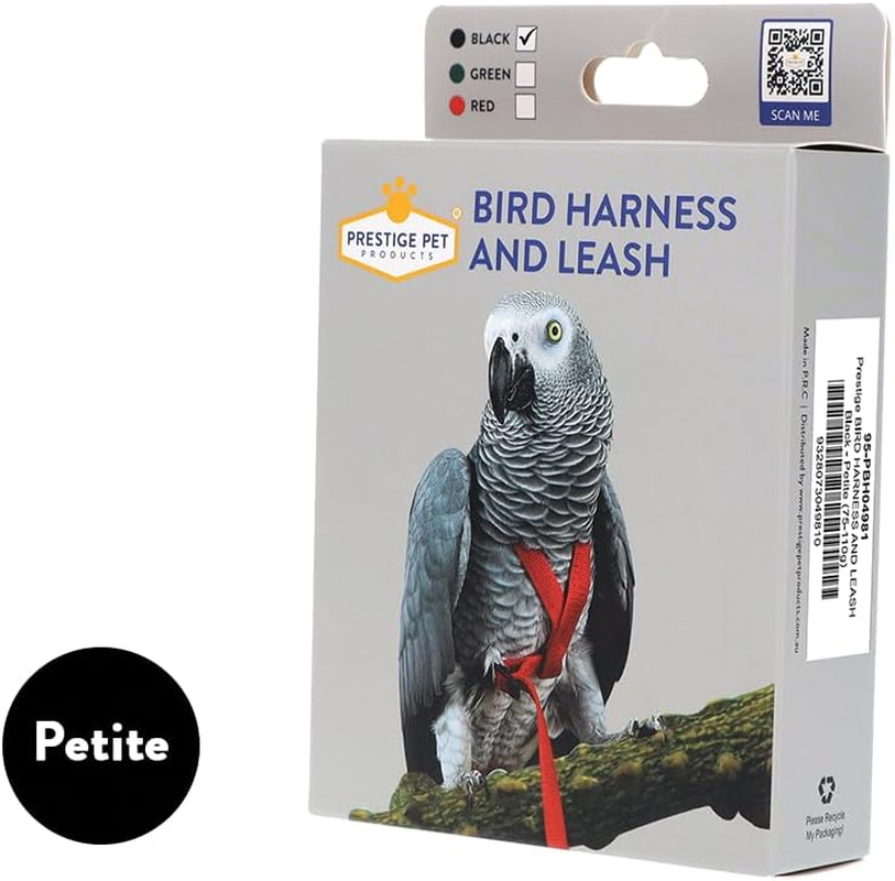 Prestige Bird Harness and Leash Black - Petite (75-110G) image number 2