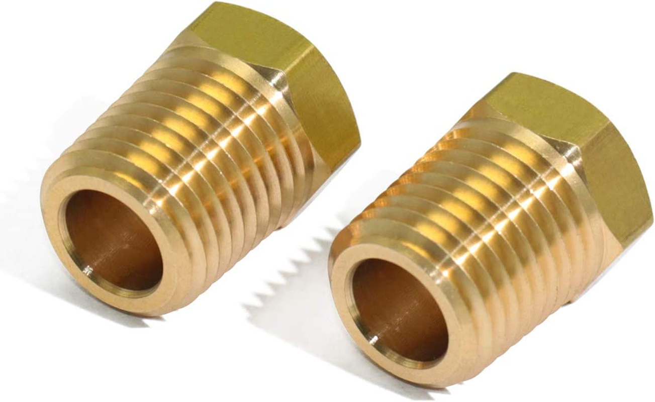 KOOTANS 4Pcs Heavy Duty 1/4" NPT Male Thread to 1/8" NPT Female Thread Brass Reducer Hex Bushing Brass Fitting Pipe Hose Tube Adapter Convert image number 5