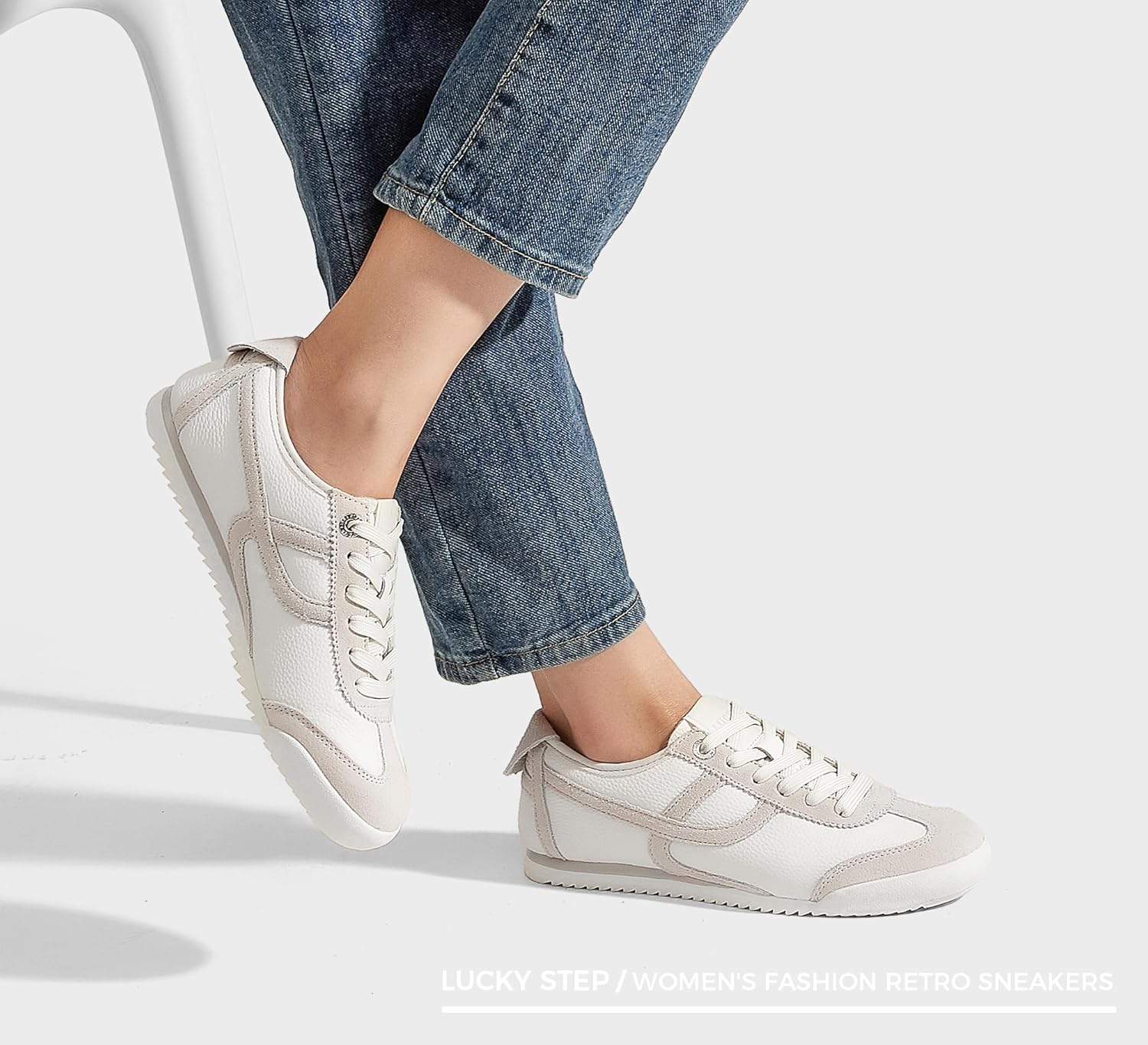 Lucky Step Women'S Lightweight Retro Trainers, Flexible Thin Sole Design & Breathable Mesh, Casual Shoes for City Walks and Fitness image number 2