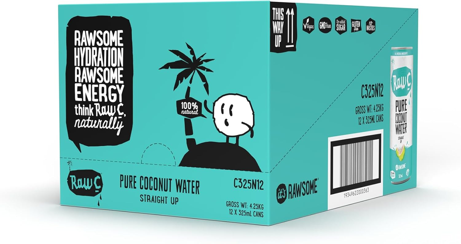 Raw C Straight up Coconut Water 325 Ml (Pack of 12)